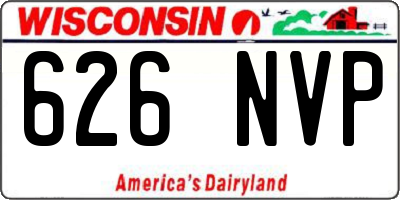 WI license plate 626NVP