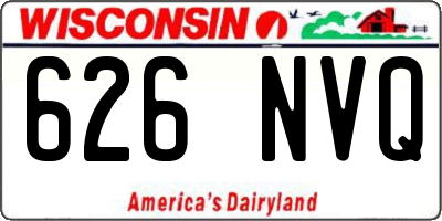 WI license plate 626NVQ