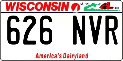 WI license plate 626NVR