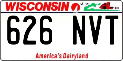 WI license plate 626NVT