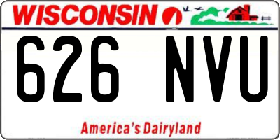 WI license plate 626NVU