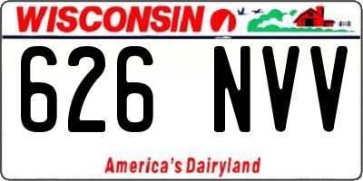 WI license plate 626NVV