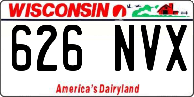 WI license plate 626NVX