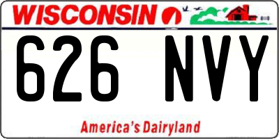 WI license plate 626NVY