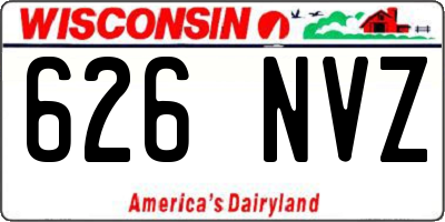 WI license plate 626NVZ