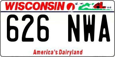 WI license plate 626NWA