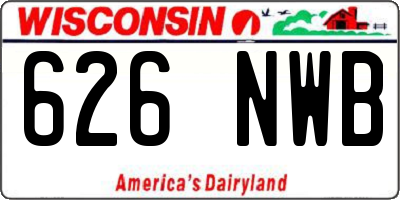 WI license plate 626NWB