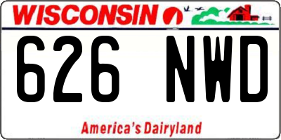 WI license plate 626NWD