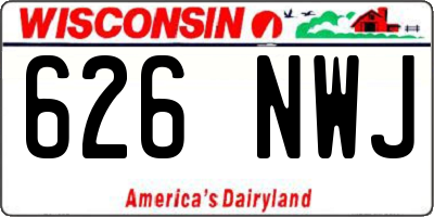 WI license plate 626NWJ