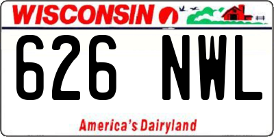 WI license plate 626NWL