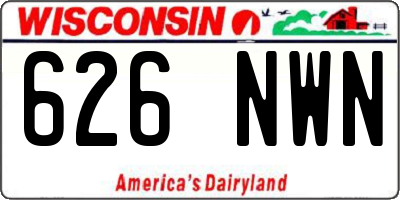 WI license plate 626NWN