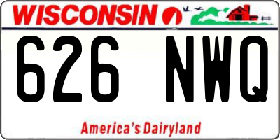 WI license plate 626NWQ