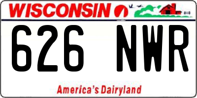 WI license plate 626NWR