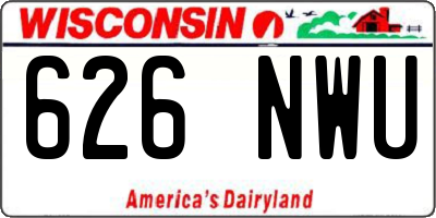 WI license plate 626NWU