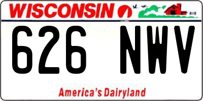 WI license plate 626NWV