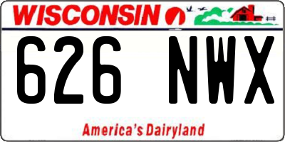 WI license plate 626NWX