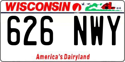 WI license plate 626NWY
