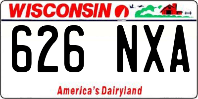 WI license plate 626NXA