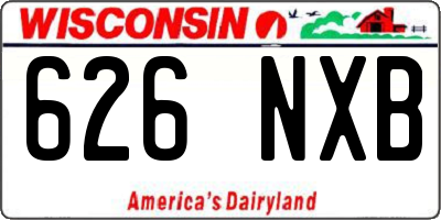WI license plate 626NXB