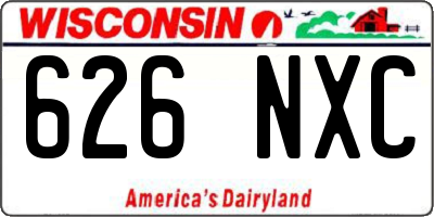 WI license plate 626NXC