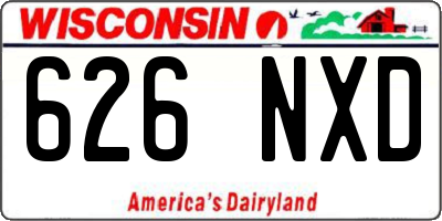 WI license plate 626NXD