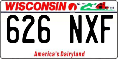 WI license plate 626NXF