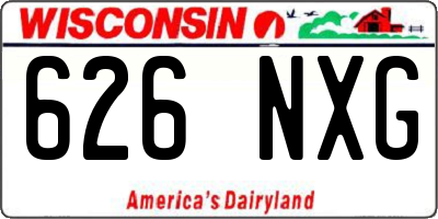 WI license plate 626NXG