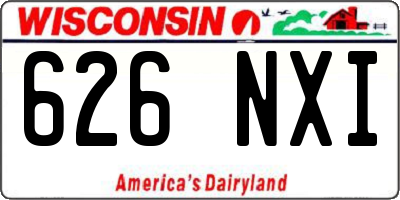WI license plate 626NXI