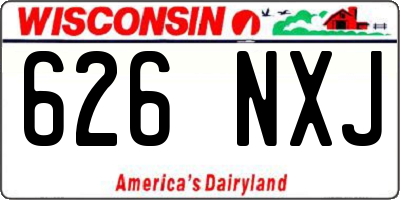WI license plate 626NXJ