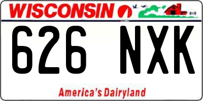 WI license plate 626NXK