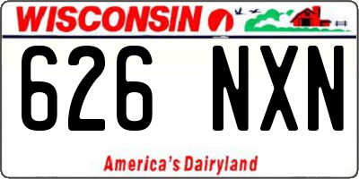 WI license plate 626NXN