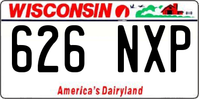 WI license plate 626NXP