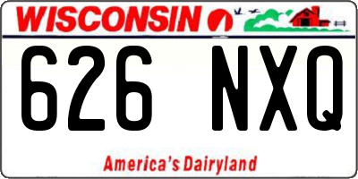 WI license plate 626NXQ