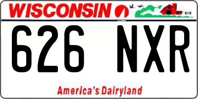 WI license plate 626NXR