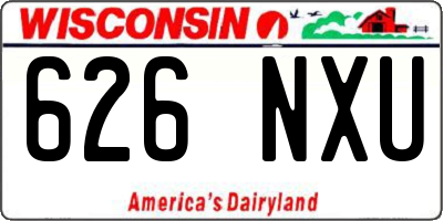 WI license plate 626NXU