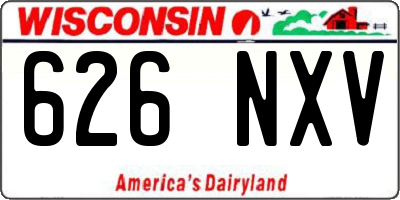 WI license plate 626NXV