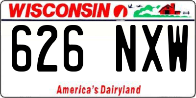 WI license plate 626NXW