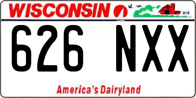 WI license plate 626NXX