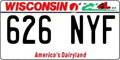 WI license plate 626NYF