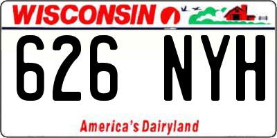 WI license plate 626NYH