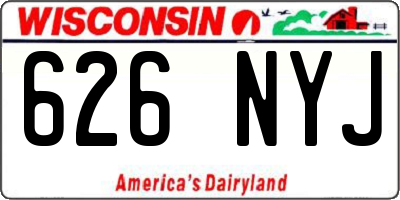 WI license plate 626NYJ