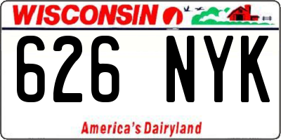 WI license plate 626NYK