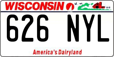 WI license plate 626NYL