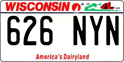 WI license plate 626NYN