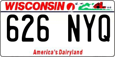 WI license plate 626NYQ