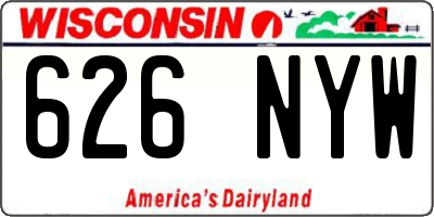 WI license plate 626NYW