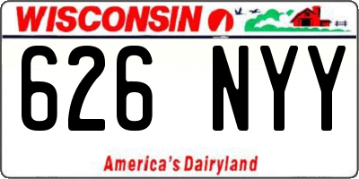 WI license plate 626NYY