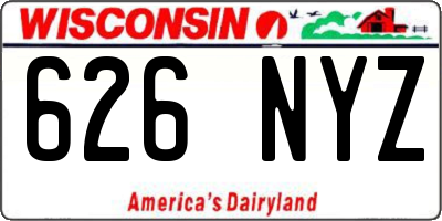 WI license plate 626NYZ