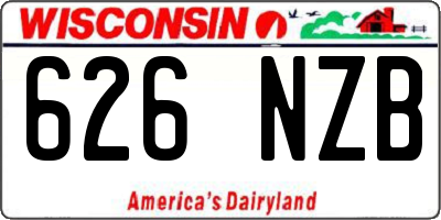 WI license plate 626NZB