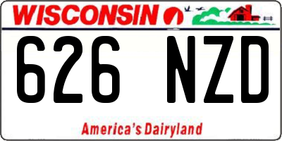 WI license plate 626NZD